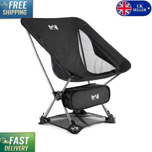 Black portable camping chair - camping,