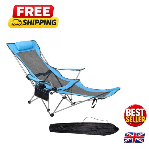 Luxury blue camping recliner - blue,